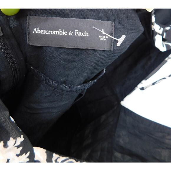 Abercrombie & Fitch Women's Black & White Floral Flirty Drama Mini Dress Size‎ L - Picture 3 of 5